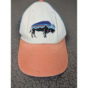 Patagonia Fitz Roy Bison Lopro Trucker Hat Buffalo Logo Snapback Mesh Cap